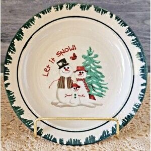 Charming Atico International "Let it Snow" Snowman Single Dessert Plate 1998